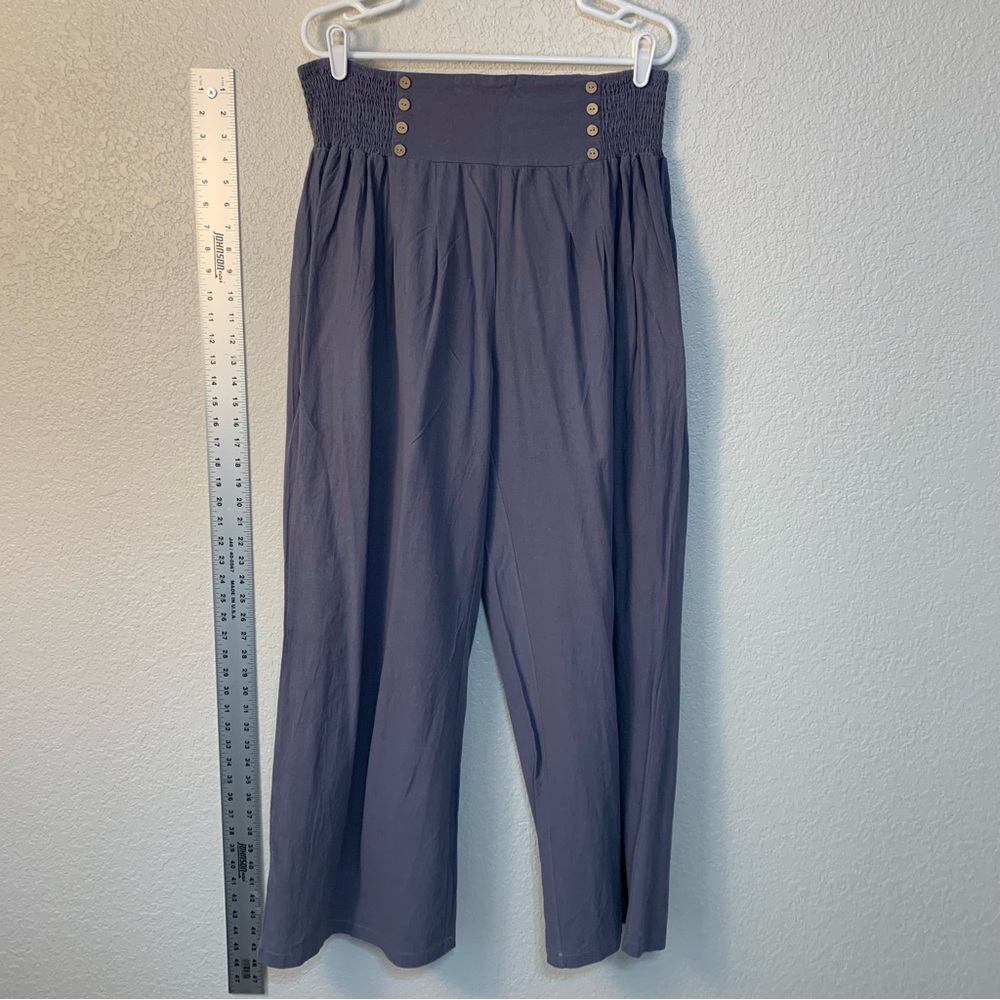High-Waisted Gray Wide-Leg Pants